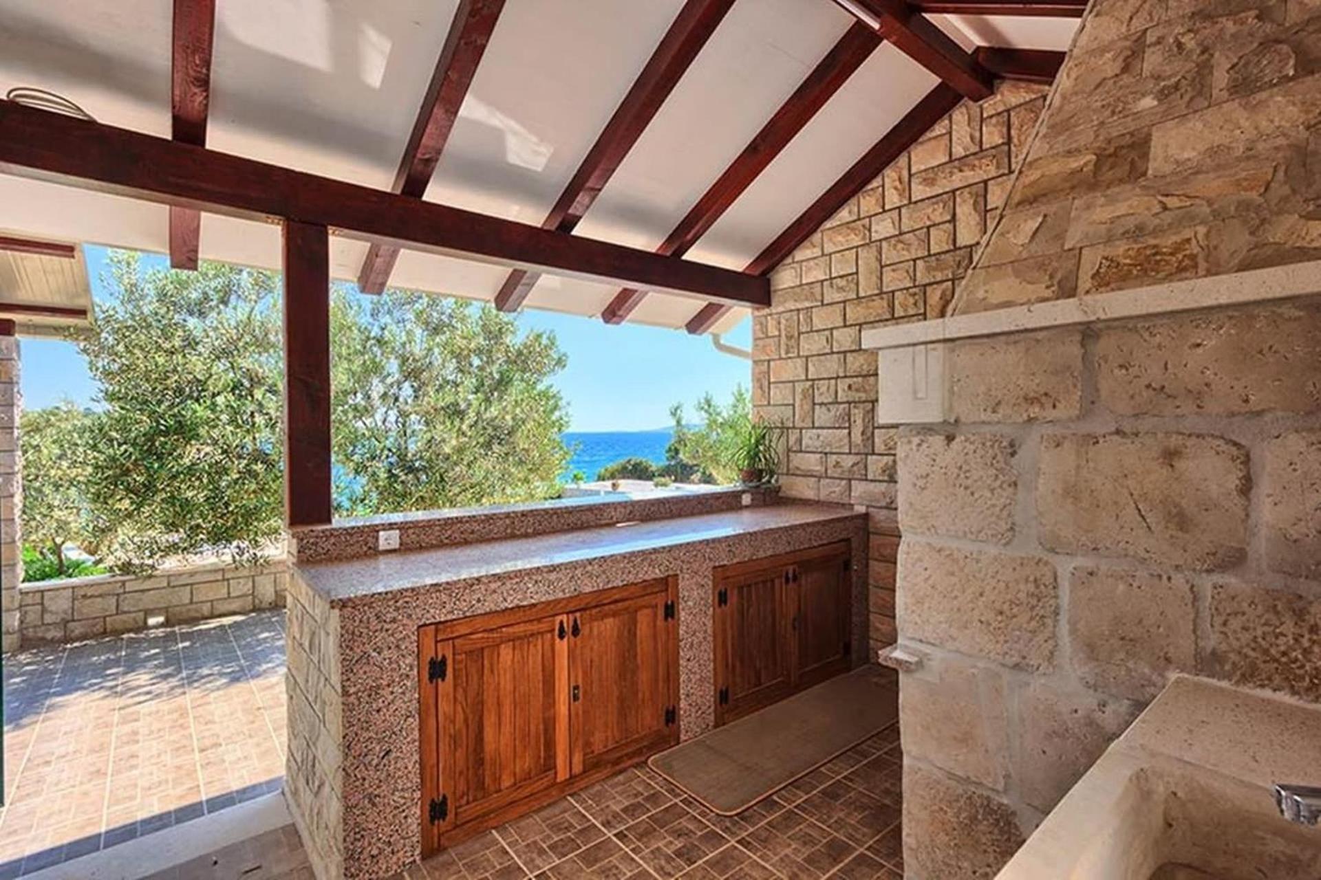 Traditional Dalmatian Stone House By The Sea Okrug Gornji Buitenkant foto